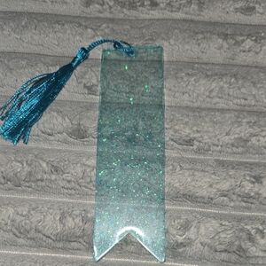 Glittery Blue Bookmark with Tassel